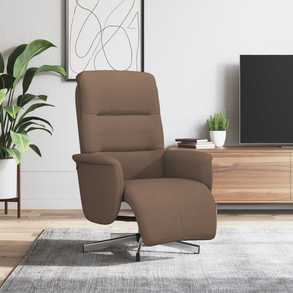 vidaXL Relaxsessel mit Fußteil Braun Stoff