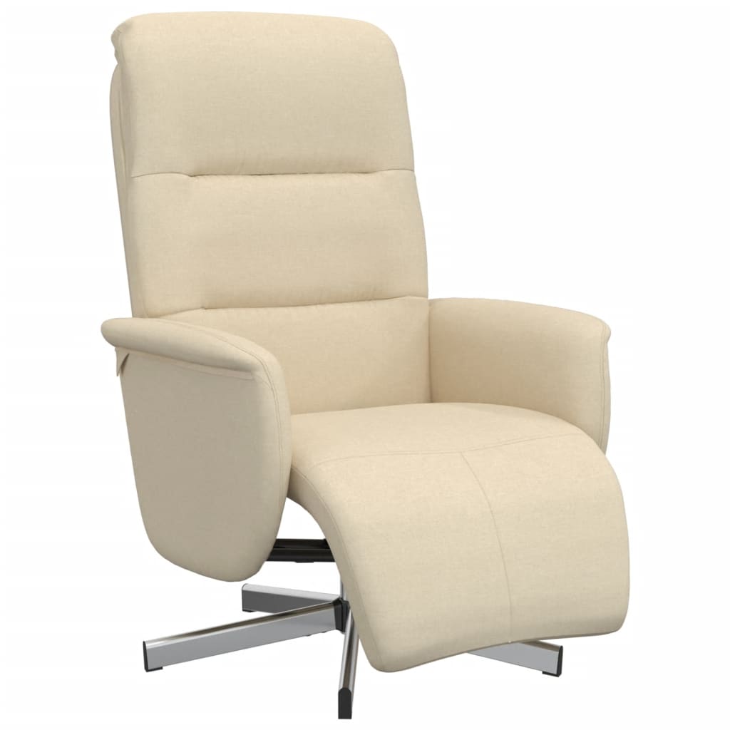 vidaXL Relaxsessel mit Fußhocker Creme Stoff
