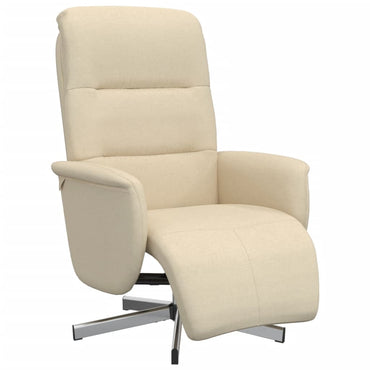 vidaXL Relaxsessel mit Fußhocker Creme Stoff