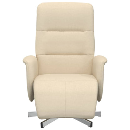 vidaXL Relaxsessel mit Fußhocker Creme Stoff