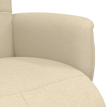 vidaXL Relaxsessel mit Fußhocker Creme Stoff