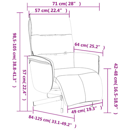 vidaXL Relaxsessel mit Fußhocker Creme Stoff