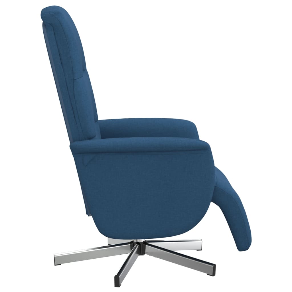 vidaXL Relaxsessel mit Fußteil Blau Stoff