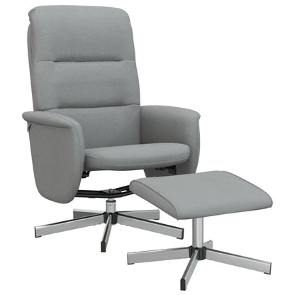 vidaXL Relaxsessel mit Fußhocker Hellgrau Stoff