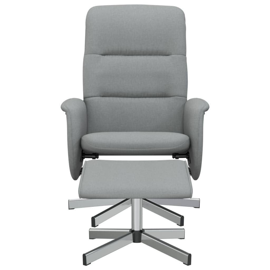 vidaXL Relaxsessel mit Fußhocker Hellgrau Stoff