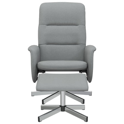 vidaXL Relaxsessel mit Fußhocker Hellgrau Stoff