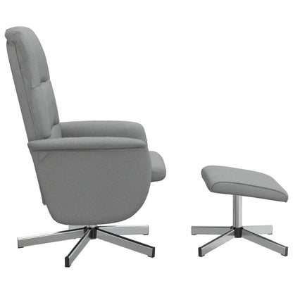 vidaXL Relaxsessel mit Fußhocker Hellgrau Stoff