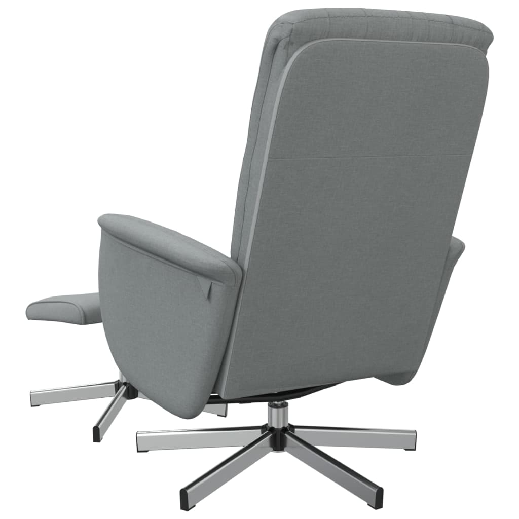 vidaXL Relaxsessel mit Fußhocker Hellgrau Stoff