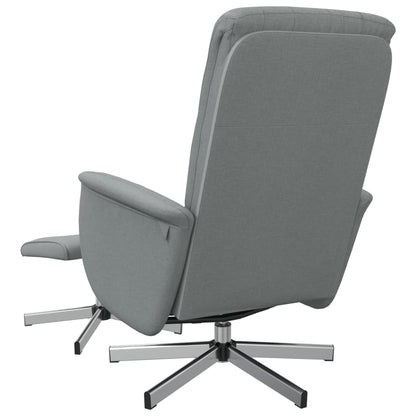 vidaXL Relaxsessel mit Fußhocker Hellgrau Stoff