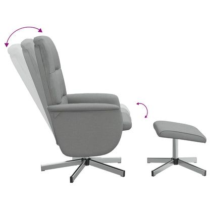 vidaXL Relaxsessel mit Fußhocker Hellgrau Stoff