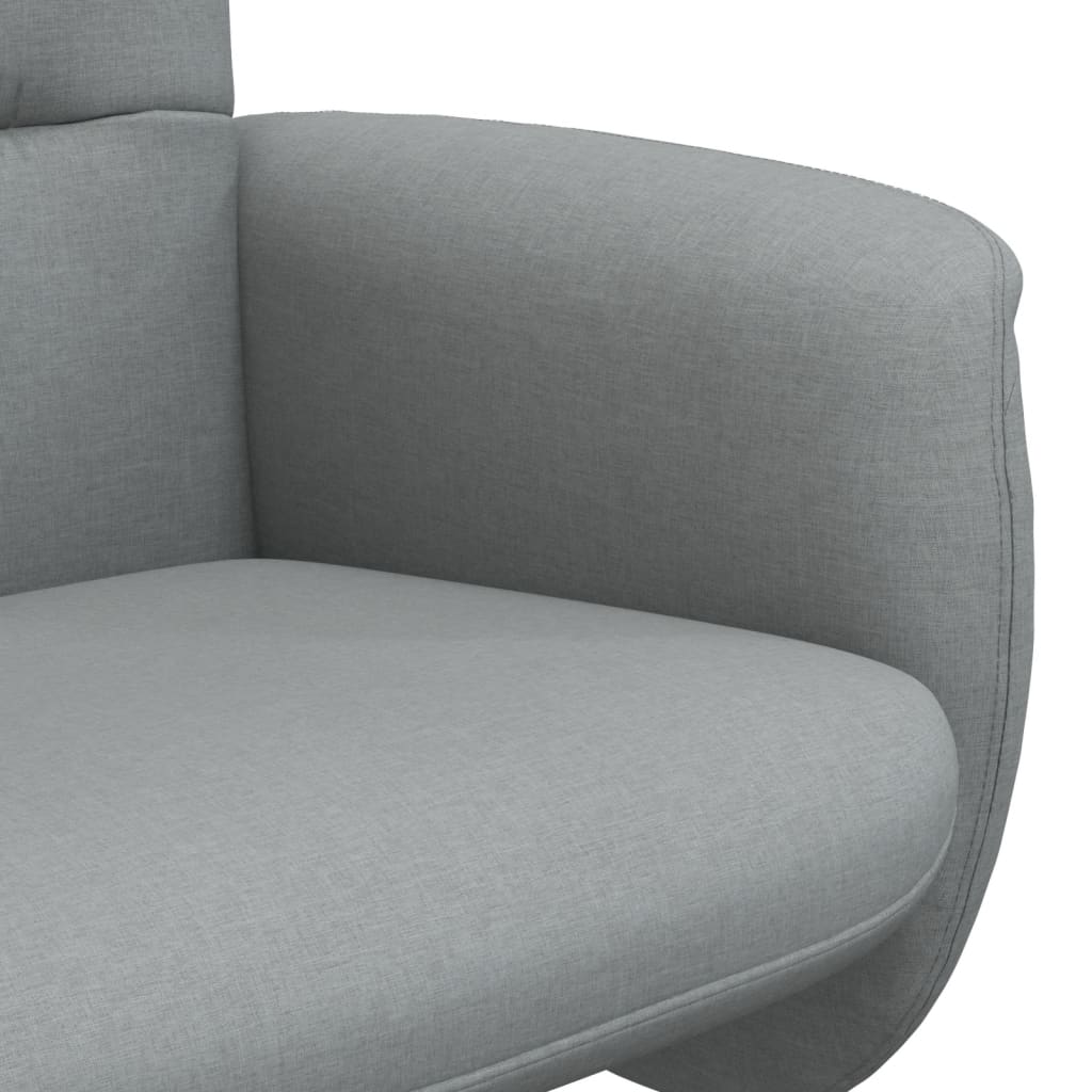 vidaXL Relaxsessel mit Fußhocker Hellgrau Stoff