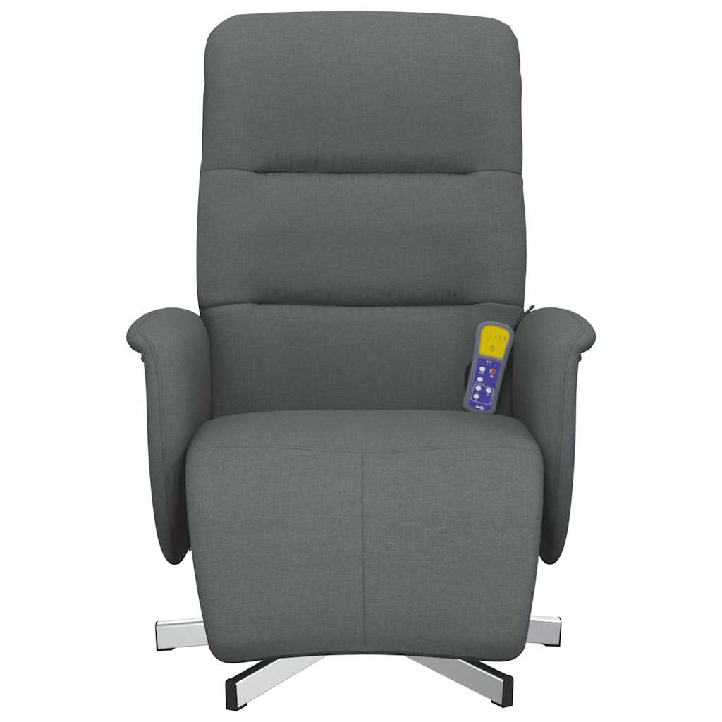vidaXL Massagesessel mit Fußteil Dunkelgrau Stoff