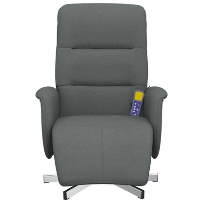 vidaXL Massagesessel mit Fußteil Dunkelgrau Stoff