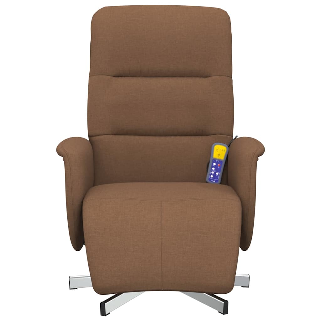 vidaXL Massagesessel mit Fußteil Braun Stoff
