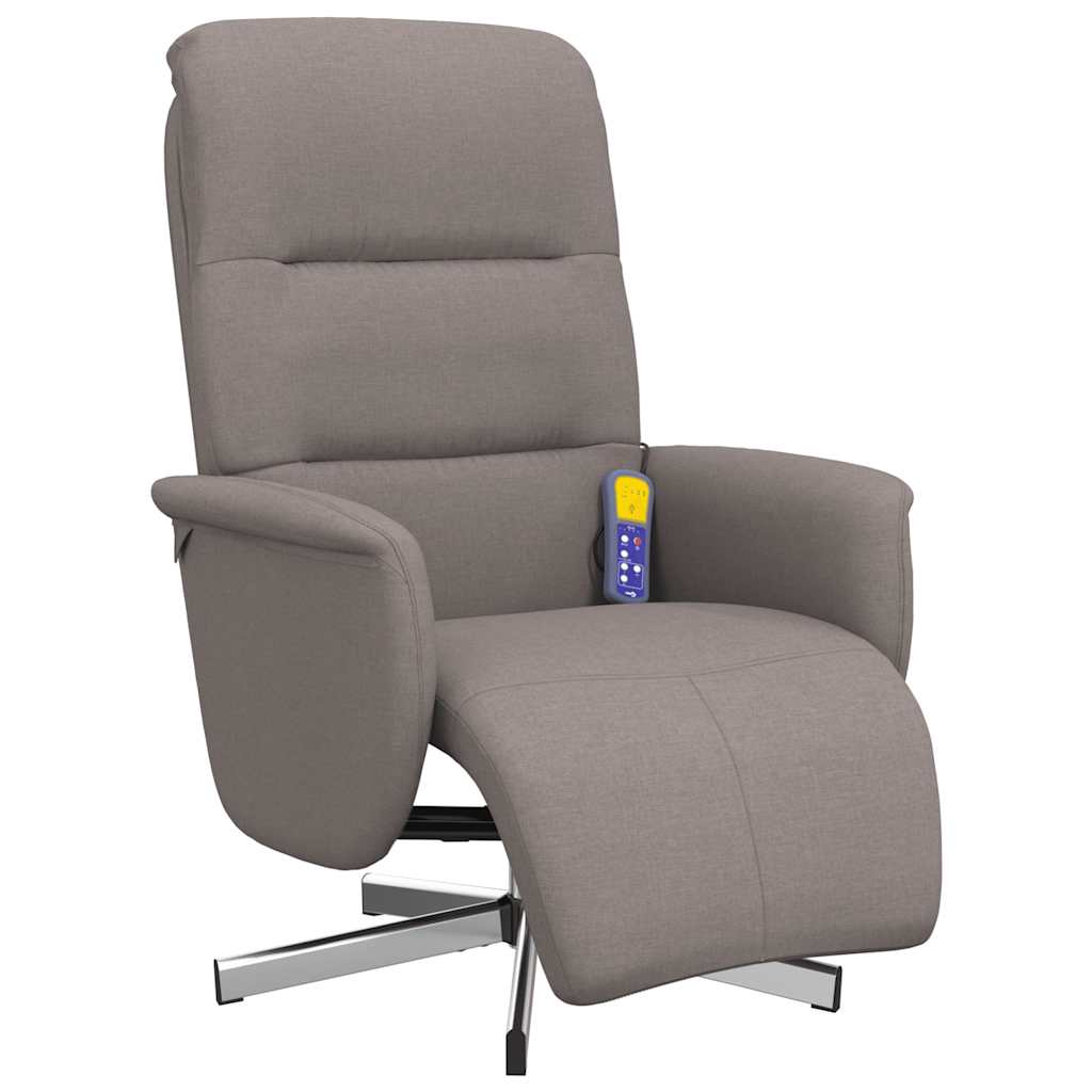 vidaXL Massagesessel mit Fußteil Taupe Stoff