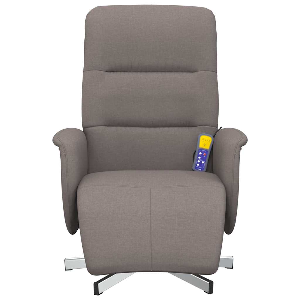 vidaXL Massagesessel mit Fußteil Taupe Stoff