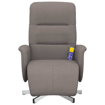 vidaXL Massagesessel mit Fußteil Taupe Stoff