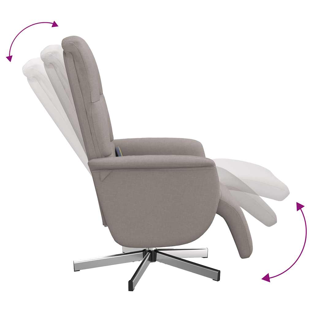 vidaXL Massagesessel mit Fußteil Taupe Stoff