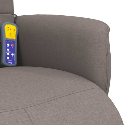 vidaXL Massagesessel mit Fußteil Taupe Stoff