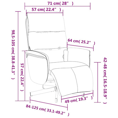 vidaXL Massagesessel mit Fußteil Taupe Stoff