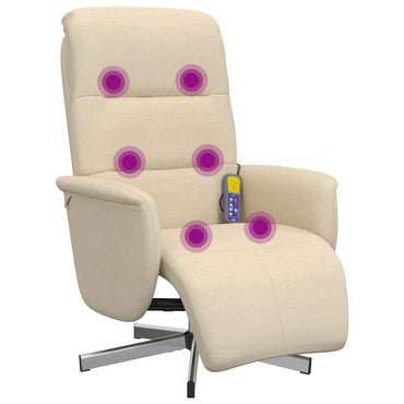 vidaXL Massagesessel mit Fußteil Creme Stoff
