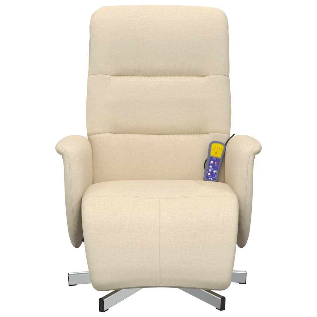 vidaXL Massagesessel mit Fußteil Creme Stoff