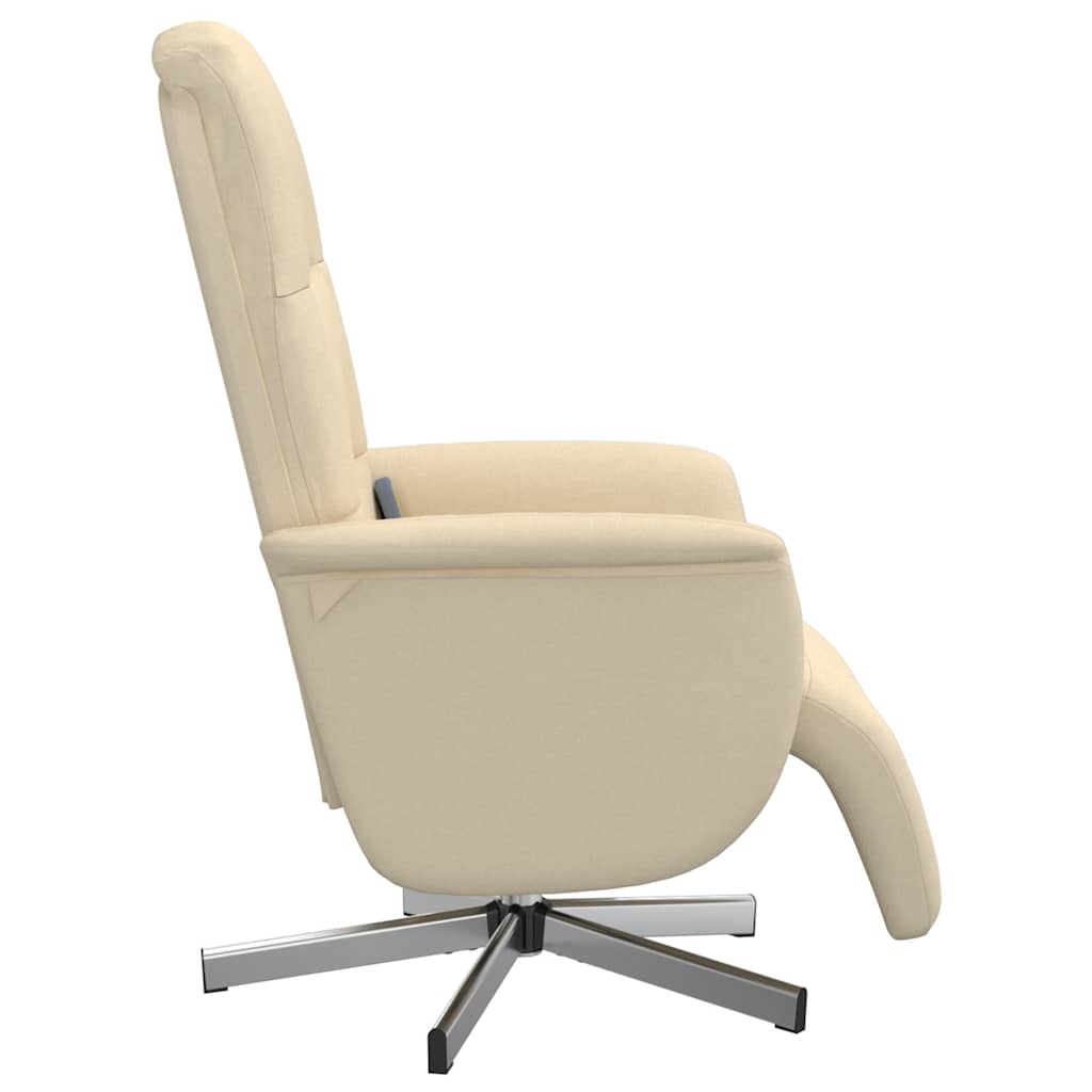 vidaXL Massagesessel mit Fußteil Creme Stoff