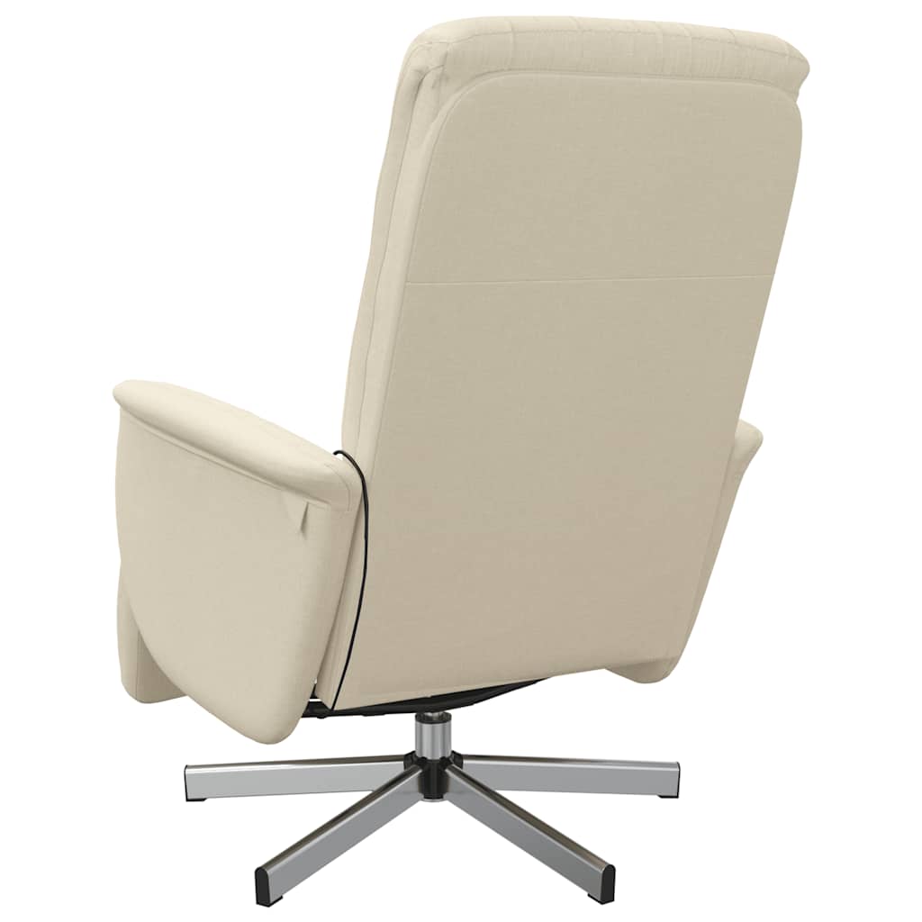 vidaXL Massagesessel mit Fußteil Creme Stoff