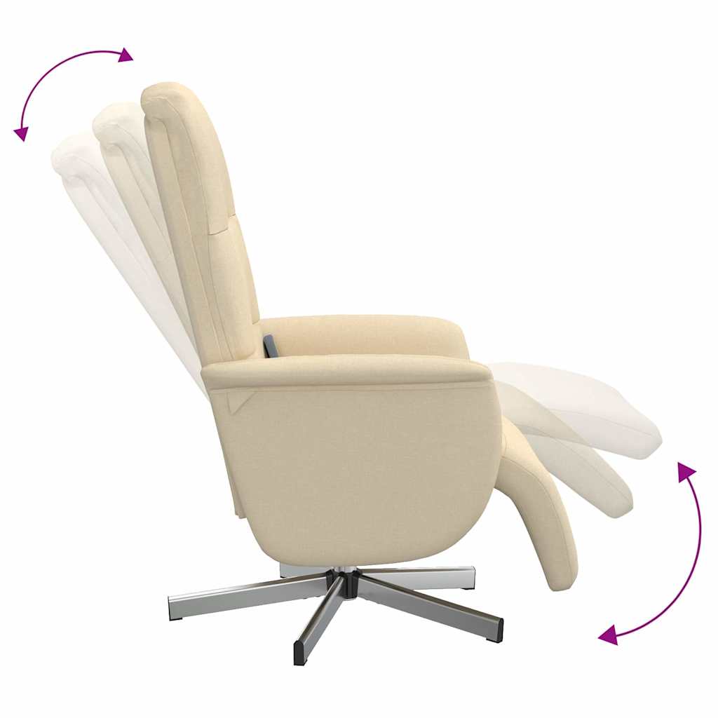 vidaXL Massagesessel mit Fußteil Creme Stoff