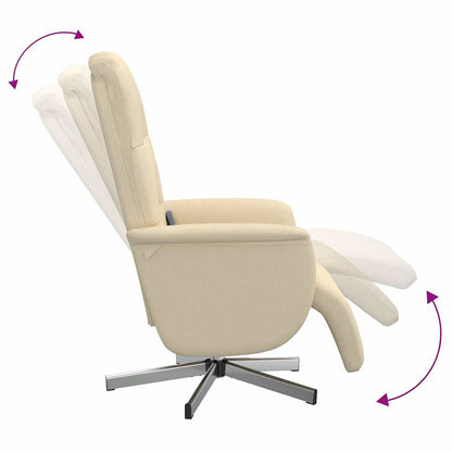 vidaXL Massagesessel mit Fußteil Creme Stoff