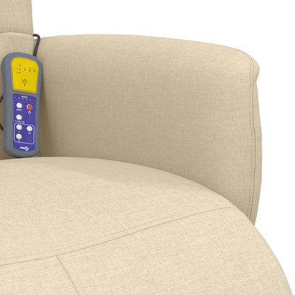 vidaXL Massagesessel mit Fußteil Creme Stoff