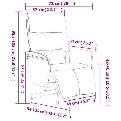 vidaXL Massagesessel mit Fußteil Creme Stoff