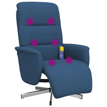 vidaXL Massagesessel mit Fußteil Blau Stoff