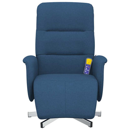 vidaXL Massagesessel mit Fußteil Blau Stoff