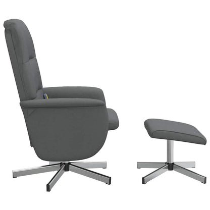 vidaXL Massagesessel mit Fußhocker Dunkelgrau Stoff