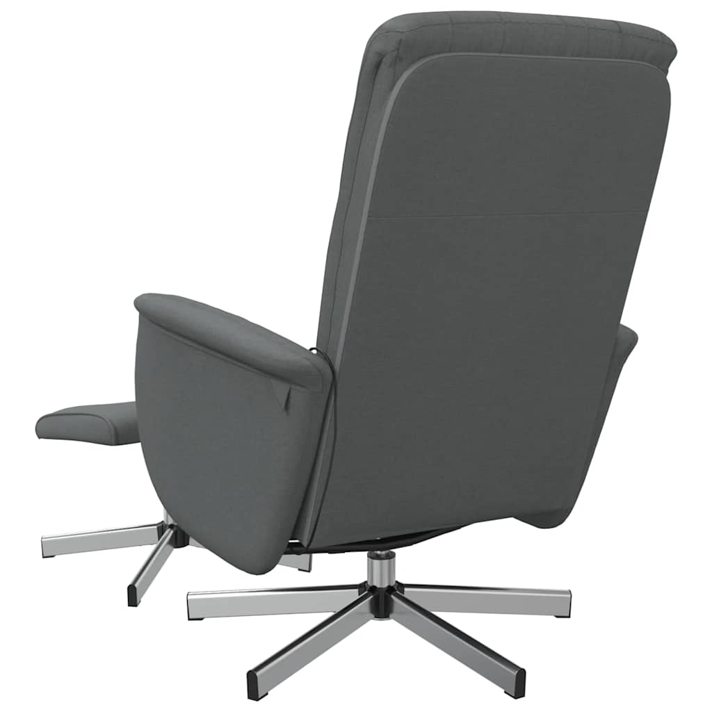vidaXL Massagesessel mit Fußhocker Dunkelgrau Stoff