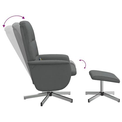 vidaXL Massagesessel mit Fußhocker Dunkelgrau Stoff