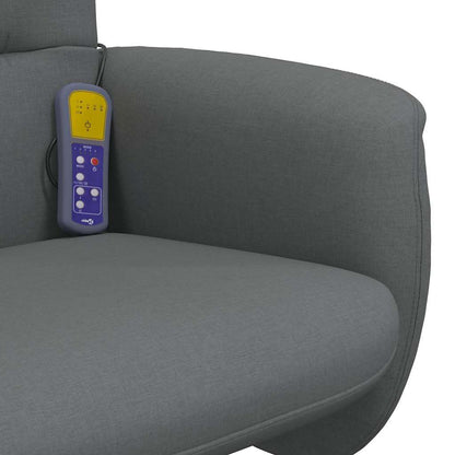 vidaXL Massagesessel mit Fußhocker Dunkelgrau Stoff