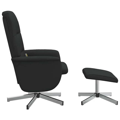 vidaXL Massagesessel mit Fußhocker Schwarz Stoff