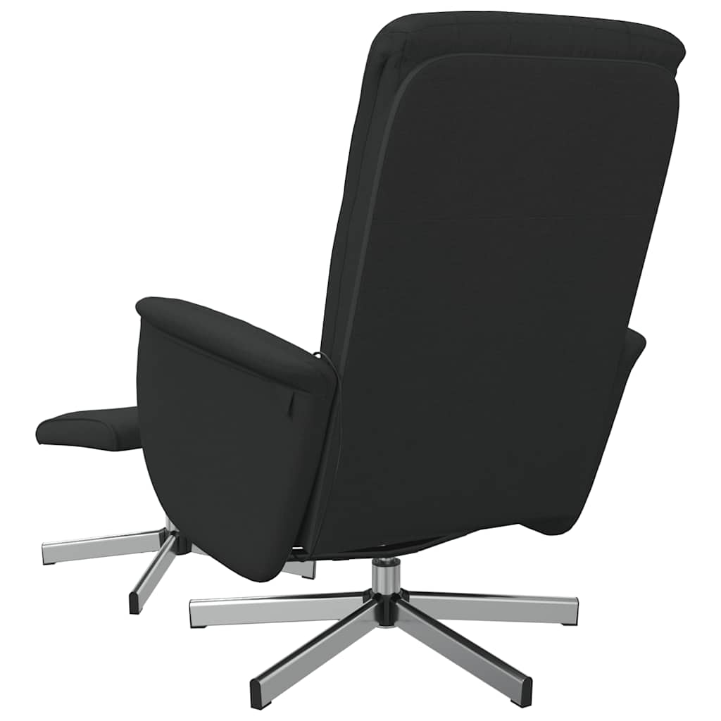 vidaXL Massagesessel mit Fußhocker Schwarz Stoff