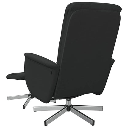 vidaXL Massagesessel mit Fußhocker Schwarz Stoff