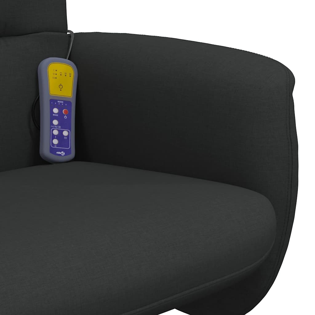 vidaXL Massagesessel mit Fußhocker Schwarz Stoff
