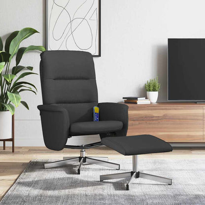 vidaXL Massagesessel mit Fußhocker Schwarz Stoff