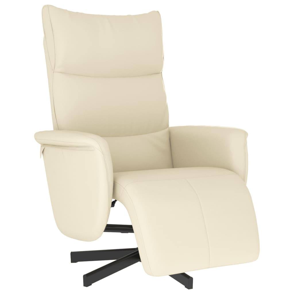 vidaXL Relaxsessel mit Fußteil Creme Kunstleder