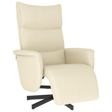 vidaXL Relaxsessel mit Fußteil Creme Kunstleder