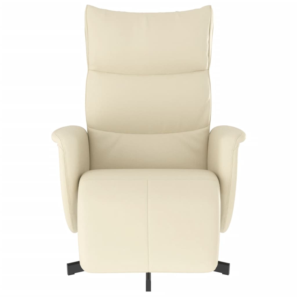 vidaXL Relaxsessel mit Fußteil Creme Kunstleder