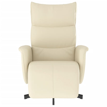 vidaXL Relaxsessel mit Fußteil Creme Kunstleder