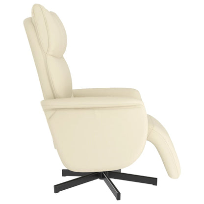 vidaXL Relaxsessel mit Fußteil Creme Kunstleder