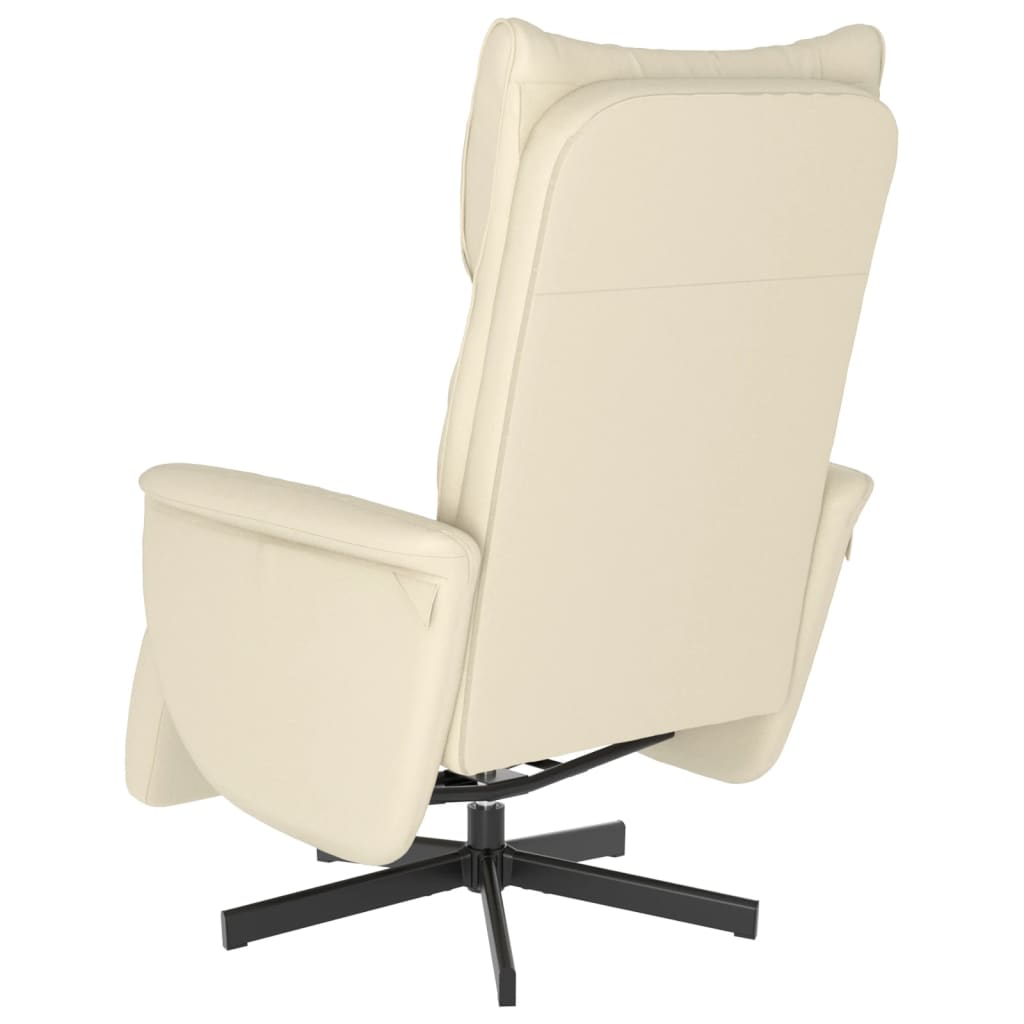 vidaXL Relaxsessel mit Fußteil Creme Kunstleder