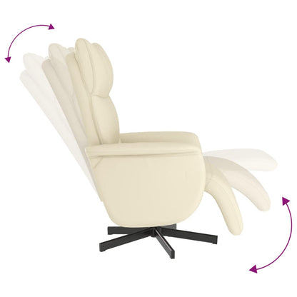 vidaXL Relaxsessel mit Fußteil Creme Kunstleder